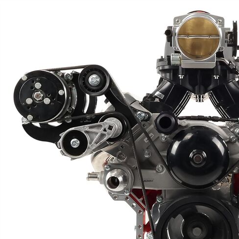 ICT Billet LS Truck - Black Powdercoated Sanden 508 A/C Air Conditioner Compressor Bracket Kit LS1 LS3 LSX AC in Saudi Arabia