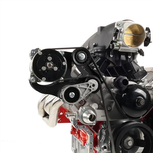 ICT Billet LS Truck - Black Powdercoated Sanden 508 A/C Air Conditioner Compressor Bracket Kit LS1 LS3 LSX AC in Saudi Arabia