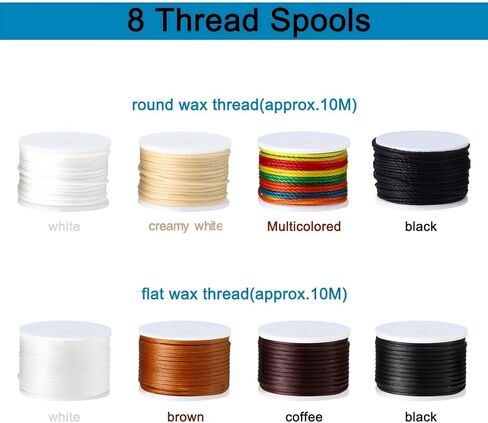 12 Pieces Leather Sewing Awl Kit Hand Stitcher with Craft Accessories Set, Hand Awl Tool, 3 Sizes Needles and 8 Colors Replacement Spools of Thread, Stitching Awl Tool Kit for Leather Fabric Supplies in Saudi Arabia