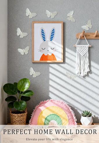 3D Pink Butterfly Wall Decor: Set of 6 Real Feather Butterflies Wall Stickers with Pearls for Girls Bedroom Baby Shower Wedding Cake Office Decor Butterfly Wall Decals for Bathroom Boho Living Room in Saudi Arabia