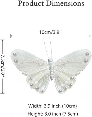 3D Pink Butterfly Wall Decor: Set of 6 Real Feather Butterflies Wall Stickers with Pearls for Girls Bedroom Baby Shower Wedding Cake Office Decor Butterfly Wall Decals for Bathroom Boho Living Room in Saudi Arabia