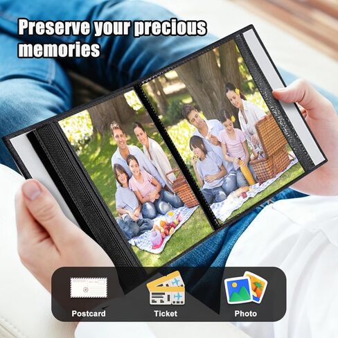 Photo Album 4x6 100 Pockets for Wedding Gifts,Linen Hardcover Picture Albums for Family Anniversary Baby Vacation Pictures in Saudi Arabia
