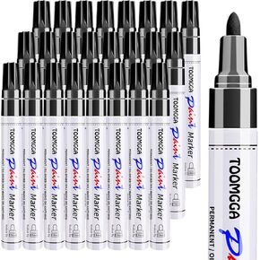 White Paint Pens Permanent Paint Markers - 24 Pack Oil Based Marking Pens, Medium Point, Quick Drying and Waterproof for Rock Painting Car Tyre Metal, Plastic, Canvas, Wood, Glass in Kuwait