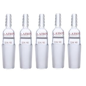 Laboy Glass Straight Inlet Adapter Fritted with 24/40 Inner Glass Joint & 8mm Hose Connection Lab Glassware in Kuwait