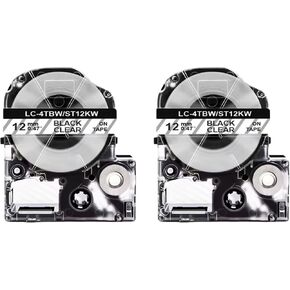 LC-4LBP SC12BW Black on Blue 12mm 0.47" Refill Label Tape Compatible for LabelWorks LW400 LW300 LW500 LW600P LW700 LW-K200PX in Saudi Arabia