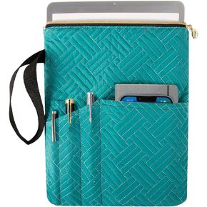 حافظة كتب بسحاب، وحقيبة أكمام للكتب، وحقيبة كتب بغلاف مقوى مع جيوب لأفراد العائلة والأصدقاء وهدايا محبي الكتب الأخرى (أزرق مخضر، 11 × 9 بوصة) in Kuwait