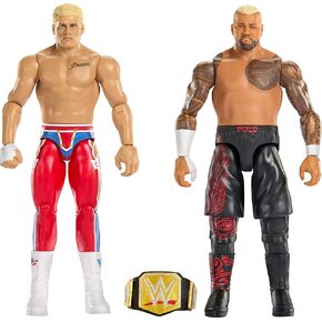 Mattel WWE Main Event Showdown Action Figures 2-pack مع الملحقات، السلسلة #24 Cody Rhodes vs Solo Sikoa مجموعة قابلة للتجميع، 6 بوصة in Kuwait