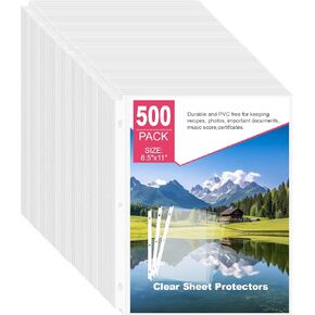 50-Pack Heavy Duty 8.5"x11" Sheet Protectors - Top-Loading Acid-Free & Waterproof for Photos, Certificates, School, Office, Legal Documents, Medical Records, Teachers, Artists (50) in Saudi Arabia