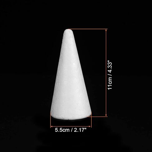 Generic Foam Cones for DIY Arts and Crafts 4.33 x 2.17 inch Polystyrene Cones for Christmas Tree, DIY Home Craft Project 2 Pack in Saudi Arabia