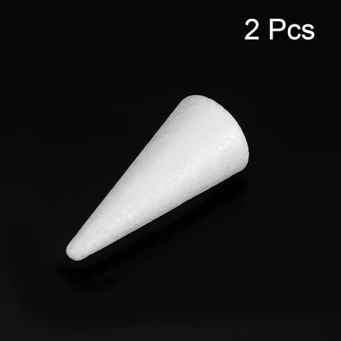 Generic Foam Cones for DIY Arts and Crafts 4.33 x 2.17 inch Polystyrene Cones for Christmas Tree, DIY Home Craft Project 2 Pack in Saudi Arabia