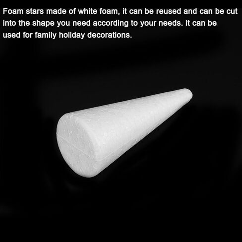 Generic Foam Cones for DIY Arts and Crafts 4.33 x 2.17 inch Polystyrene Cones for Christmas Tree, DIY Home Craft Project 2 Pack in Saudi Arabia