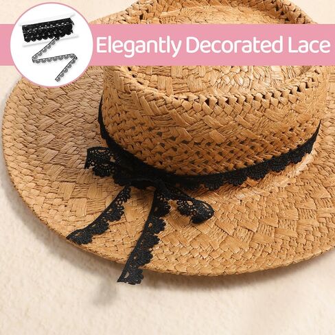 Black Lace Ribbon, 1/2'' × 15 Yards Crocheted Lace Trim for Sewing Vintage Scalloped Edge Lac Fabric for Crafts, Gift Wrapping, DIY Sewing Making, Scrapbooking, Wedding Bouquet Decorations in Saudi Arabia