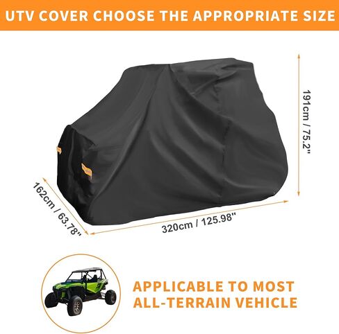 غطاء X AUTOHAUX UTV لهاتف Polaris Xpedition XP/ADV غطاء جنبًا إلى جنب لسيارة Honda Talon 1000x Sport Sun Rain حماية تخزين أسود 320x162x191 سم in Saudi Arabia