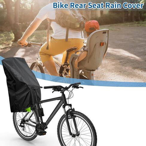 X AUTOHAUX Child Bike Seat Rain Cover Bicycle Waterproof Canopy Cover Windshield Cover for Rear Child Seat 210D Oxford Black 1 Pcs in Saudi Arabia
