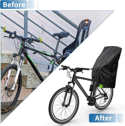 X AUTOHAUX Child Bike Seat Rain Cover Bicycle Waterproof Canopy Cover Windshield Cover for Rear Child Seat 210D Oxford Black 1 Pcs in Saudi Arabia