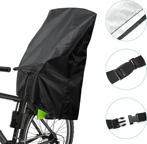 X AUTOHAUX Child Bike Seat Rain Cover Bicycle Waterproof Canopy Cover Windshield Cover for Rear Child Seat 210D Oxford Black 1 Pcs in Saudi Arabia
