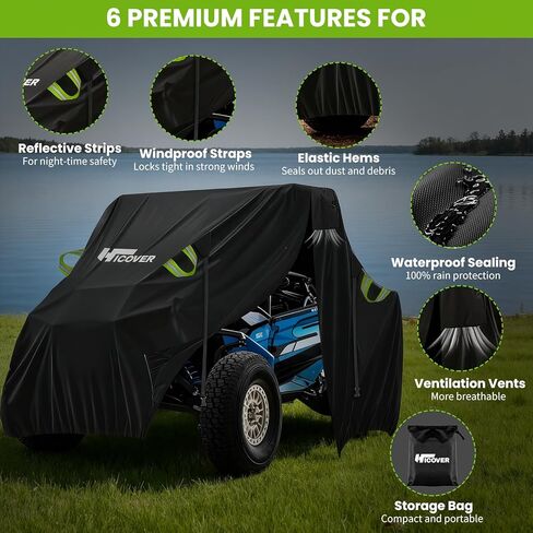 600D UTV Cover Heavy Duty - All Weather Protection UTV Cover 2 Seater for Kawasaki Can Am Defender Polaris Ranger General Commander Rhino Pioneer Mule Teryx 2-3 Seaters 130" x 73" x 58" in Saudi Arabia