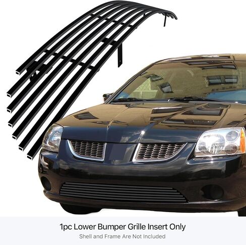 APS Compatible with Mitsubishi Galant 2004-2006 Lower Bumper Stainless Steel Black 8x6 Horizontal Billet Front Grill Grille Insert U67210J in Saudi Arabia