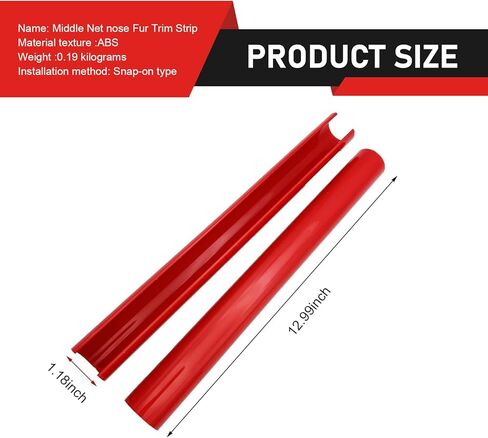قطعتان من حشوات الشبكة الأمامية، شريط زخرفي ذاتي اللصق، أغطية دعامة أمامية على شكل حرف V مقاومة للماء، متوافقة مع BMW 34567 Series X12345 (أحمر) in Kuwait