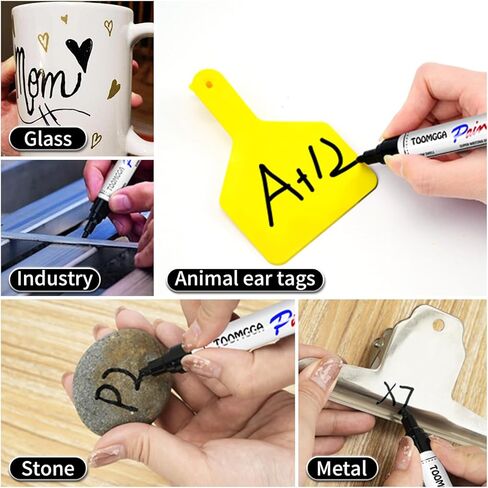 White Paint Pens Permanent Paint Markers - 24 Pack Oil Based Marking Pens, Medium Point, Quick Drying and Waterproof for Rock Painting Car Tyre Metal, Plastic, Canvas, Wood, Glass in Kuwait