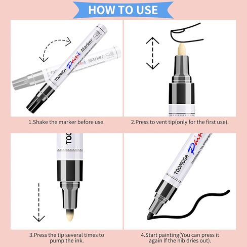 White Paint Pens Permanent Paint Markers - 24 Pack Oil Based Marking Pens, Medium Point, Quick Drying and Waterproof for Rock Painting Car Tyre Metal, Plastic, Canvas, Wood, Glass in Kuwait