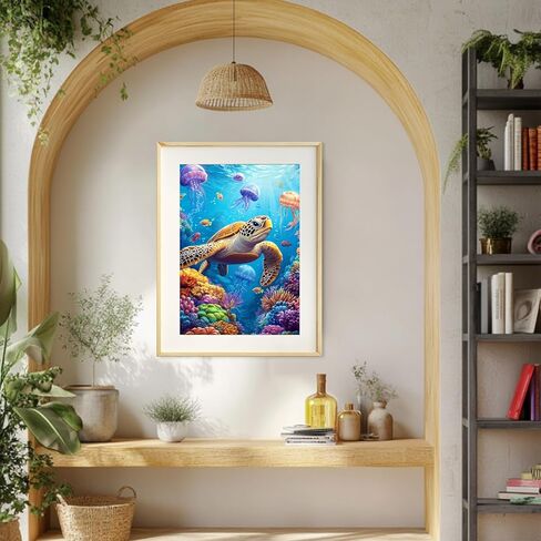 MEIYUDA Horse Paint by Numbers Kit for Adults, Colorful Horse Paint by Numbers for Beginners, DIY Acrylic Oil Painting by Number on Canvas Without Frame for Home Wall Decor 12x16in in Saudi Arabia