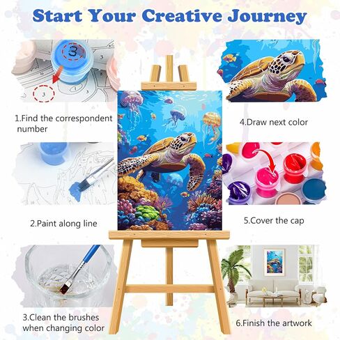 MEIYUDA Horse Paint by Numbers Kit for Adults, Colorful Horse Paint by Numbers for Beginners, DIY Acrylic Oil Painting by Number on Canvas Without Frame for Home Wall Decor 12x16in in Saudi Arabia