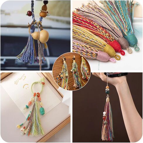 1mm Polyester Twisted Cord Mixed Colors Round Polyester Twisted Cord 40m/50m for Necklace Bracelet DIY Jewelry Keychain Handmade Crafts Making Supplies 8rolls/10rolls (C Style) in Saudi Arabia