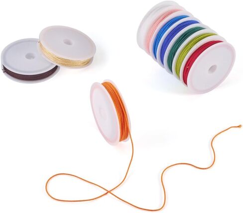 1mm Polyester Twisted Cord Mixed Colors Round Polyester Twisted Cord 40m/50m for Necklace Bracelet DIY Jewelry Keychain Handmade Crafts Making Supplies 8rolls/10rolls (C Style) in Saudi Arabia