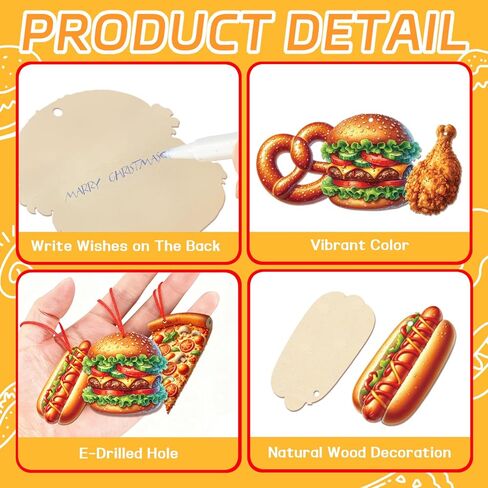 FLYAB 12PCS Santa Claus Christmas Ornaments Wooden Christmas Truck Ornaments for Christmas Tree Vintage Santa Christmas Hanging Ornaments for Xmas Party Decorations Supplies in Kuwait