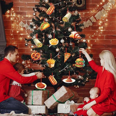 FLYAB 12PCS Santa Claus Christmas Ornaments Wooden Christmas Truck Ornaments for Christmas Tree Vintage Santa Christmas Hanging Ornaments for Xmas Party Decorations Supplies in Kuwait