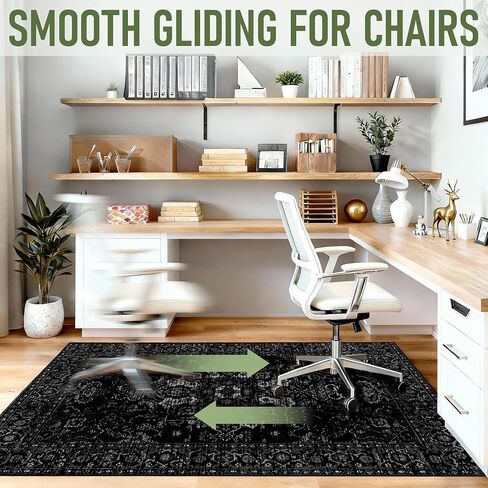 Office Chair Mat for Hardwood Floor, 36"x48" Desk Chair Mat for Home Office, Non-Slip Under Desk Mat for Rolling Chair,Washable Chair Rugs for Gaming Chairs-Black Purple in Saudi Arabia