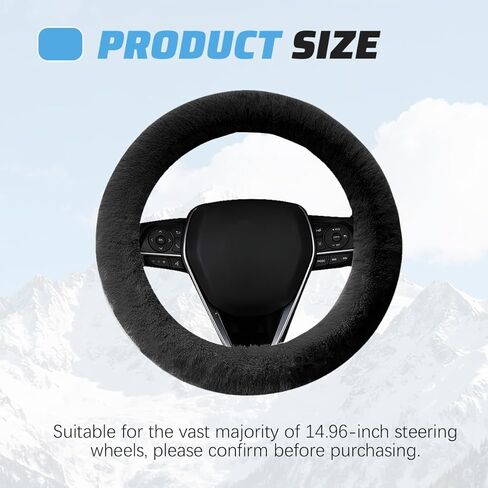 Fuzzy Car Steering Wheel Cover, Soft Fluffy Elastic Stretch Non-Slip Vehicle Steer Wheel Protector, Automotive Interior Protection Decoration Accessories, Universal for SUV RV Truck (Pink) in Saudi Arabia