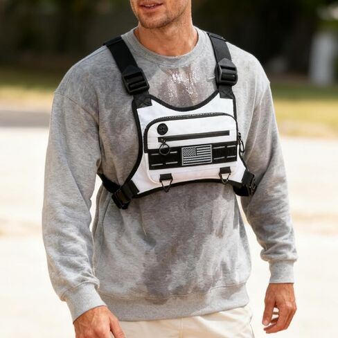 Sports Chest Bag For Men Women, Running Vest Bag With Built,Phone Holder For Workouts&Ski&Cycling&Hiking,Motorcycle Accessories in Saudi Arabia