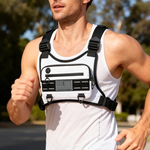 Sports Chest Bag For Men Women, Running Vest Bag With Built,Phone Holder For Workouts&Ski&Cycling&Hiking,Motorcycle Accessories in Saudi Arabia