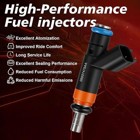 05037479AA Fuel Injectors Hemi 5.7L Fit for:2009-2018 Ram 1500 2009-2017 Ram 2500 for:2010-2016 2018 Dodge Charger for:2009-2018 Jeep Grand Cherokee 8PCS OE-5037479AC FJ732 in Kuwait