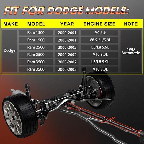 4WD Front Drive Shaft Driveshaft Assembly Fit for Dodge Ram 1500 2000-2001 | Ram 2500, Ram 3500 2000-2002, Replace# 52105860AB, 938-157, 653060 in Saudi Arabia