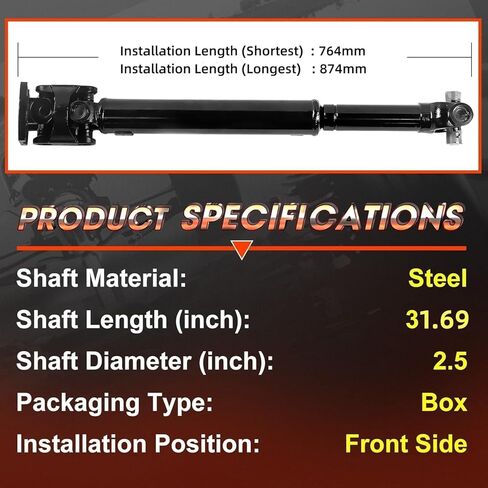 4WD Front Drive Shaft Driveshaft Assembly Fit for Dodge Ram 1500 2000-2001 | Ram 2500, Ram 3500 2000-2002, Replace# 52105860AB, 938-157, 653060 in Saudi Arabia
