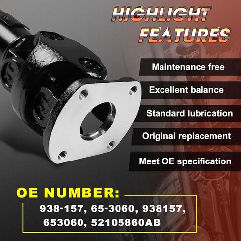 4WD Front Drive Shaft Driveshaft Assembly Fit for Dodge Ram 1500 2000-2001 | Ram 2500, Ram 3500 2000-2002, Replace# 52105860AB, 938-157, 653060 in Saudi Arabia