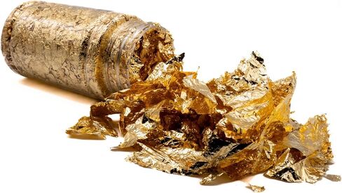 Gold Leaf Flakes 10 Grams,Gold Paper,Gold Leaves for Crafts,Gold Foil Flakes-Gold Leaf for Resin-Foil Craft Sheets-Gold Flakes for Crafts- Nail Decoration (Gold) in Kuwait