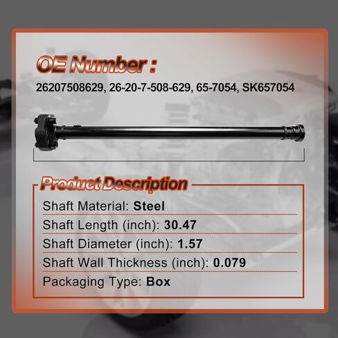Front Complete Drive Shaft Prop Shaft Driveshaft Assembly Compatible with BMW E53 X5 2000 2001 2002 2003 L6 3.0L V8 4.4L 4.6L, Replace OE 26207508629, 26-20-7-508-629, 65-7054, SK657054, 657054 in Saudi Arabia