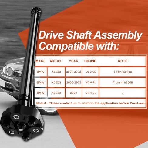 Front Complete Drive Shaft Prop Shaft Driveshaft Assembly Compatible with BMW E53 X5 2000 2001 2002 2003 L6 3.0L V8 4.4L 4.6L, Replace OE 26207508629, 26-20-7-508-629, 65-7054, SK657054, 657054 in Saudi Arabia