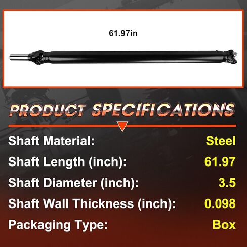 61.97" Rear Complete Drive Shaft Fit for Chevrolet Avalanche 1500 2002-2006, for Suburban 1500, for GMC Yukon XL 1500| Cadillac Escalade ESV, Prop Shaft Driveshaft Assembly Replace# 15109397 946051 in Saudi Arabia