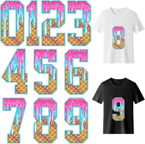 30 Sheets Baseball Iron on Transfers for T-Shirts, Transfers Ready to Press, Washable Sport Iron on Patch Decals, 8 Inches Heat Dtf Transfer for Clothing DIY Crafts(Number of 0 to 9) in Saudi Arabia