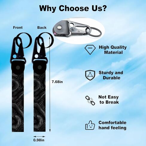 2 Pcs Classic Black & Floral Keychain Wristlet Lanyard for Women couples, Flower Wristlet Strap for Keys Hands-Free Wearable in Saudi Arabia