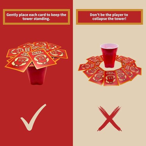 Tipsy Towers™ - لعبة بطاقات للبالغين - لعبة جماعية - لعبة ما قبل اللعبة المفضلة - لعبة الليل المفضلة - متعة سريعة الوتيرة - 3-8 لاعبين - 30 دقيقة in Saudi Arabia