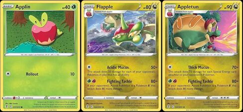 Pokemon Flapple 120/203 & Appletun 121/203 - Evolving Skies - Dragon Type Collectible Card Set in Saudi Arabia