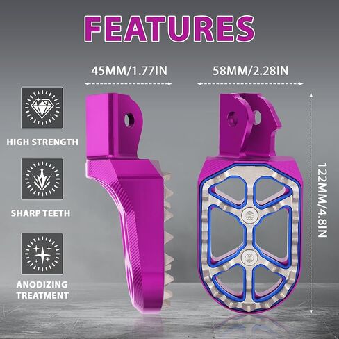 أوتاد قدم الدراجة الترابية الكهربائية، مسند أقدام CNC مزدوج السطح من أجل Surron Light Bee X S/E Ride Pro S SS SR/Rawrr Mantis Mini R Mantis X/Talaria Sting MX3 R MX4-Purple in Kuwait