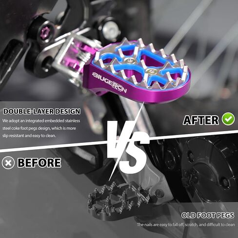 أوتاد قدم الدراجة الترابية الكهربائية، مسند أقدام CNC مزدوج السطح من أجل Surron Light Bee X S/E Ride Pro S SS SR/Rawrr Mantis Mini R Mantis X/Talaria Sting MX3 R MX4-Purple in Kuwait