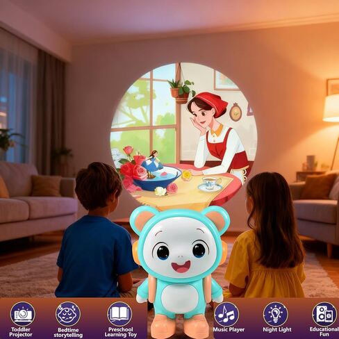 Kids Toys Story Dream Projector, Preschoolers & Toddlers – Interactive Early Learning Set with 11 Stories & 9 Word Cards, Night Light, Fun Bedtime Story, Ideal Gift for Christmas Boys & Girls Ages 2–6 in Saudi Arabia